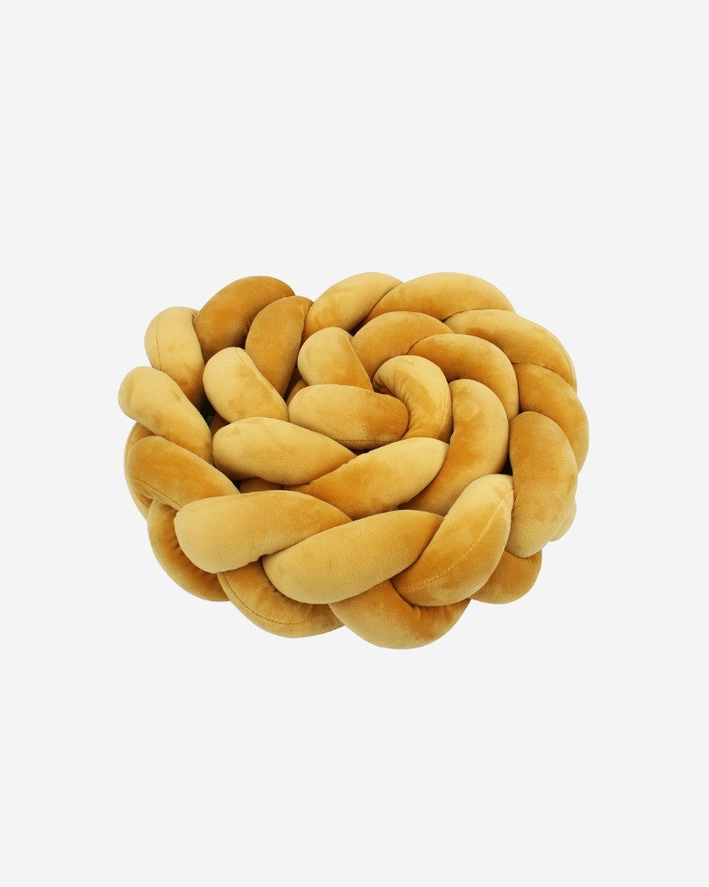 tour de lit tresse jaune moutarde 2