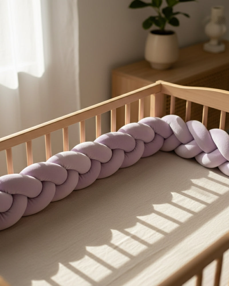 tour de lit tressé violet enfant
