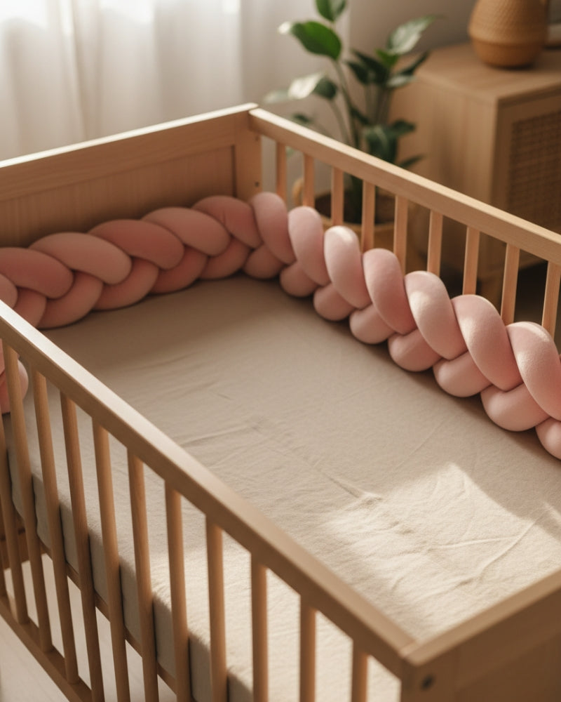tresse de lit rose poudre pour bébé